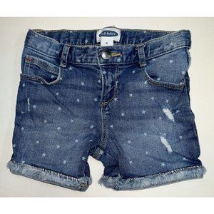 Old Navy Girls Denim Blue Jean Shorts Stars Size 5 5T July 4th Patriotic America